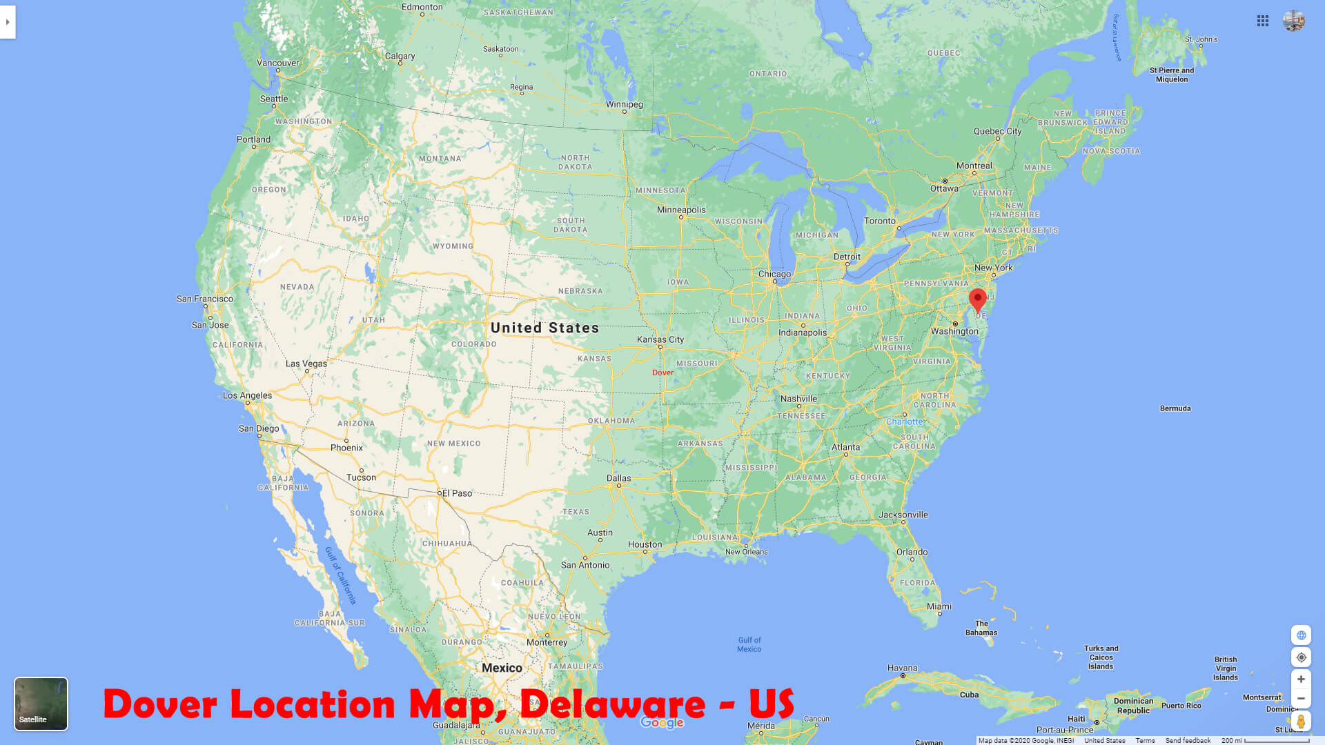 Dover Emplacement Carte Delaware EU